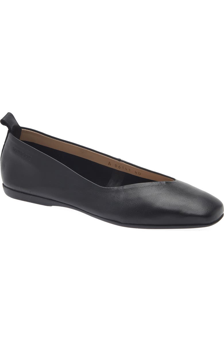 Wonders Square Toe Ballet Flat, Main, color, Sauvage Black