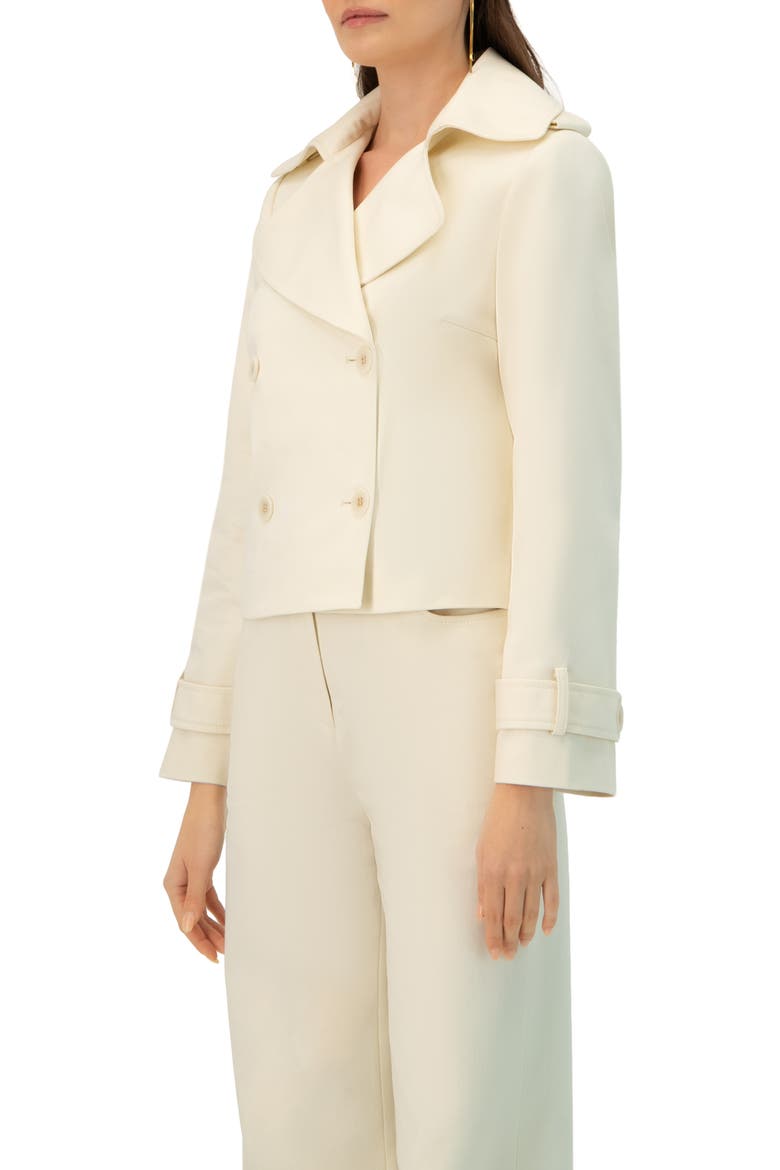 Short Cotton Trench Coat, Alternate, color, Ivory