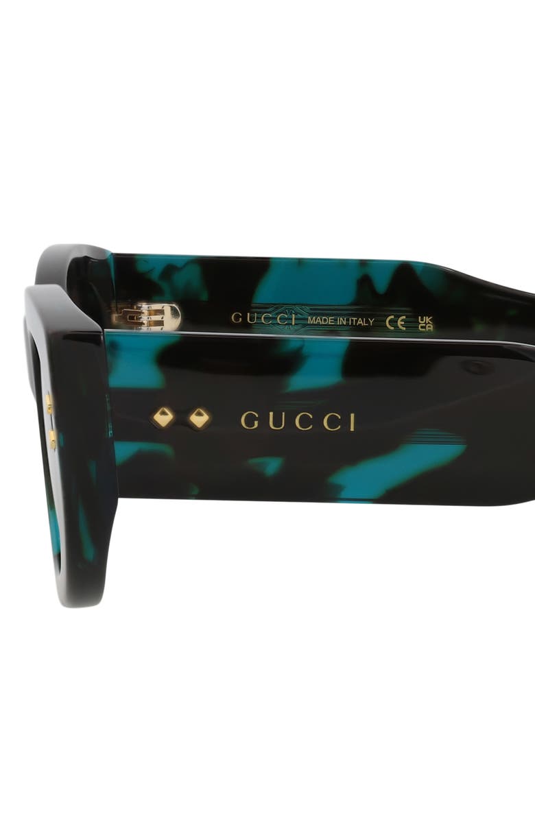Gucci 51mm Rectangle Sunglasses, Alternate, color, Havana Havana Grey