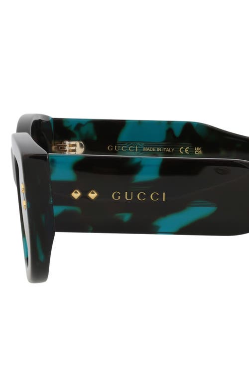 Gucci Eyewear Rectangular Frame Sunglasses In Havana Havana Grey