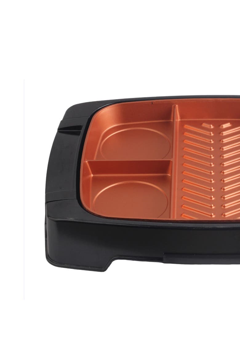 Electric Indoor Grill with Non-Stick Copper Coating, Alternate, color, Black