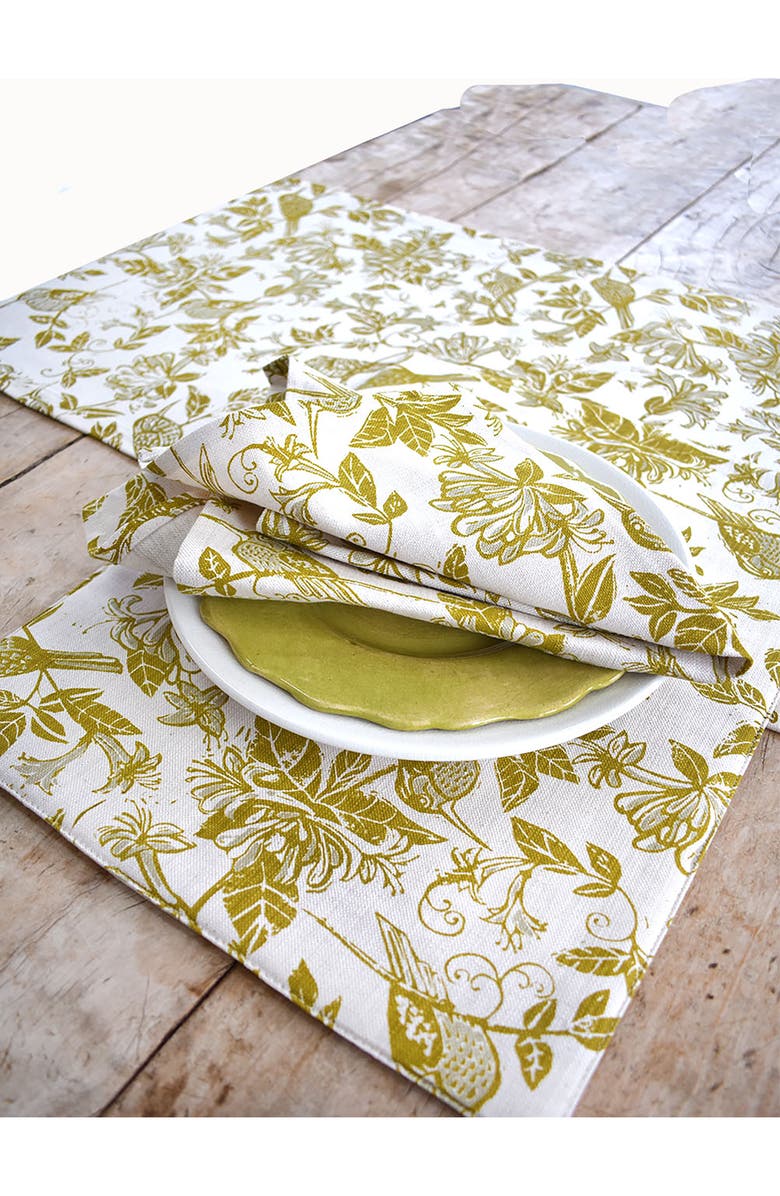 FRENCH HOME Honeysuckle Botanical Set of 4 Placemats, Alternate, color,