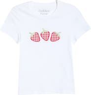 GOLDEN HOUR Gingham Strawberries Graphic T-shirt