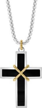 EFFY Onyx Cross Pendant Necklace
