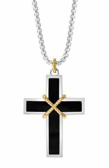 EFFY Onyx Cross Pendant Necklace