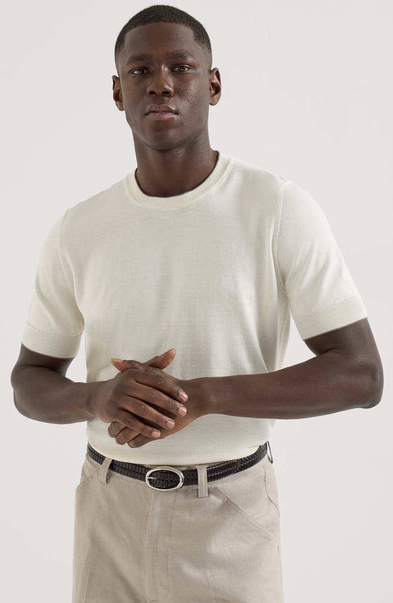 Brunello Cucinelli Cotton T-shirt, Alternate, color, Ivory