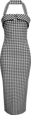 POSSE Chiara Gingham Halter Neck Pencil Dress