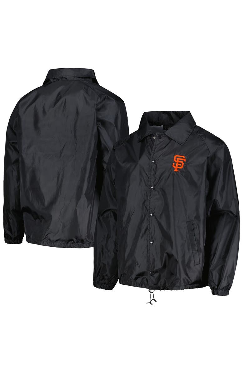 DUNBROOKE Men's Dunbrooke Black San Francisco Giants Coach's Raglan Full-Snap Windbreaker Jacket, Main, color, Black