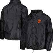 DUNBROOKE Men's Dunbrooke  Black San Francisco Giants Coach's Raglan Full-Snap Windbreaker Jacket