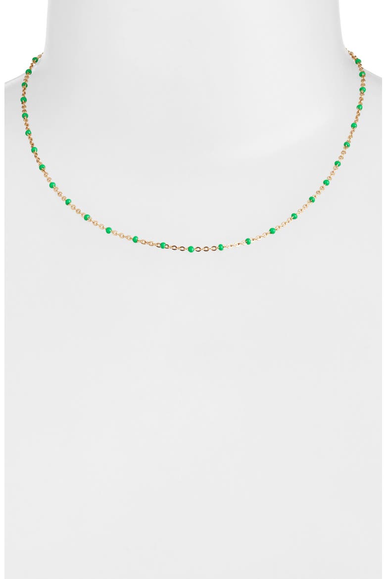 Kaz Bead Station Necklace, Alternate, color, GOLD/ EMERALD