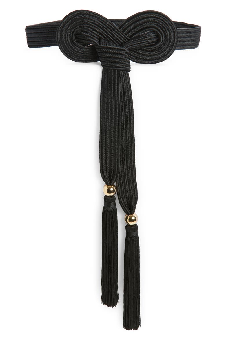 Satin Rope Belt, Main, color, BLACK