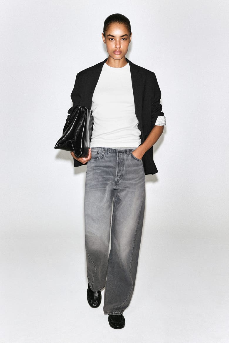 Facade Straight-Leg Jeans, Alternate, color, FADED BLACK