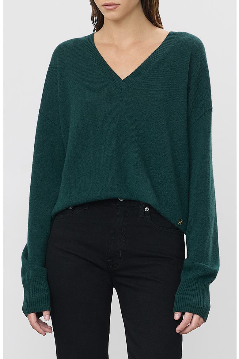 Marcel V-Neck Cashmere Blend Sweater, Main, color, FOREST
