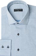 MASUTTO Evens Dot Print Stretch Cotton Button-Up Shirt