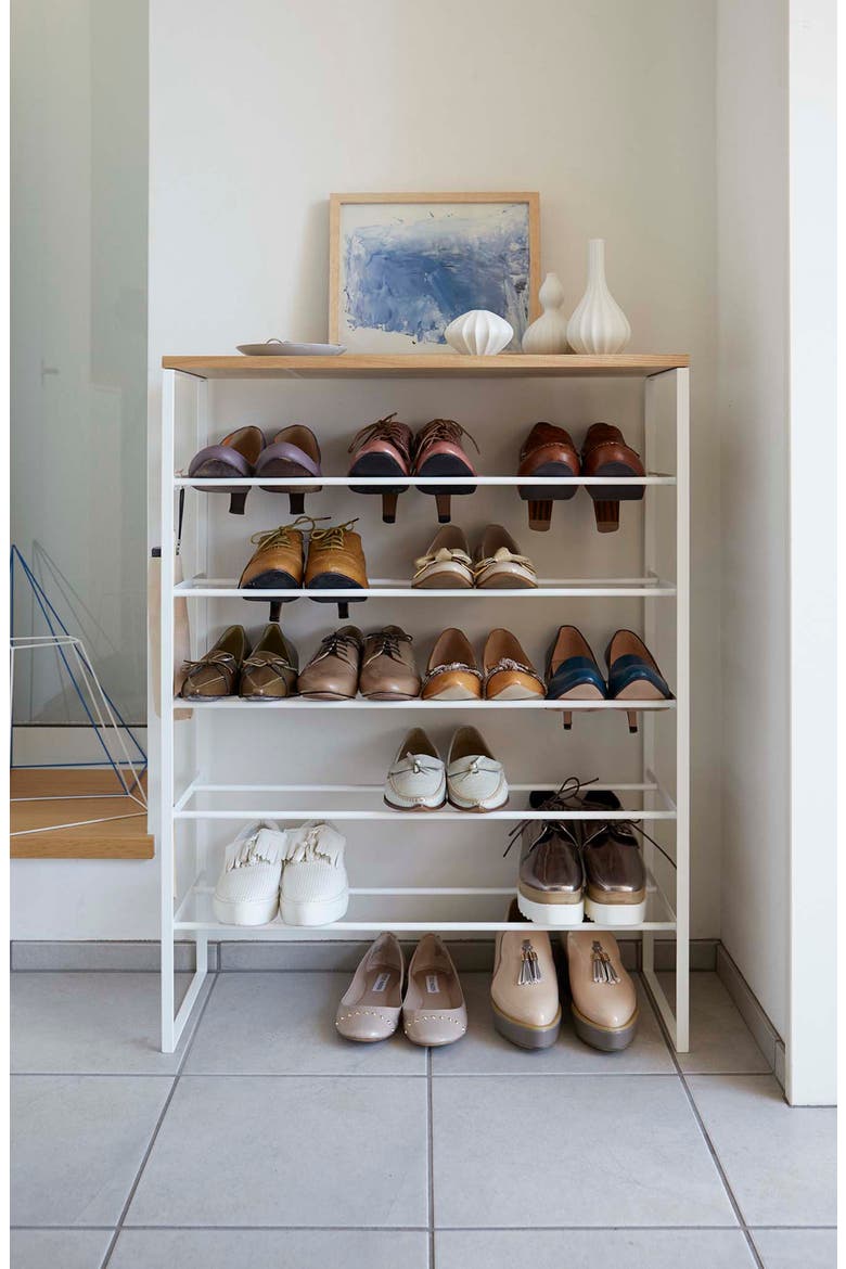 6-Tier Wood Top Shoe Rack, Alternate, color, WHITE