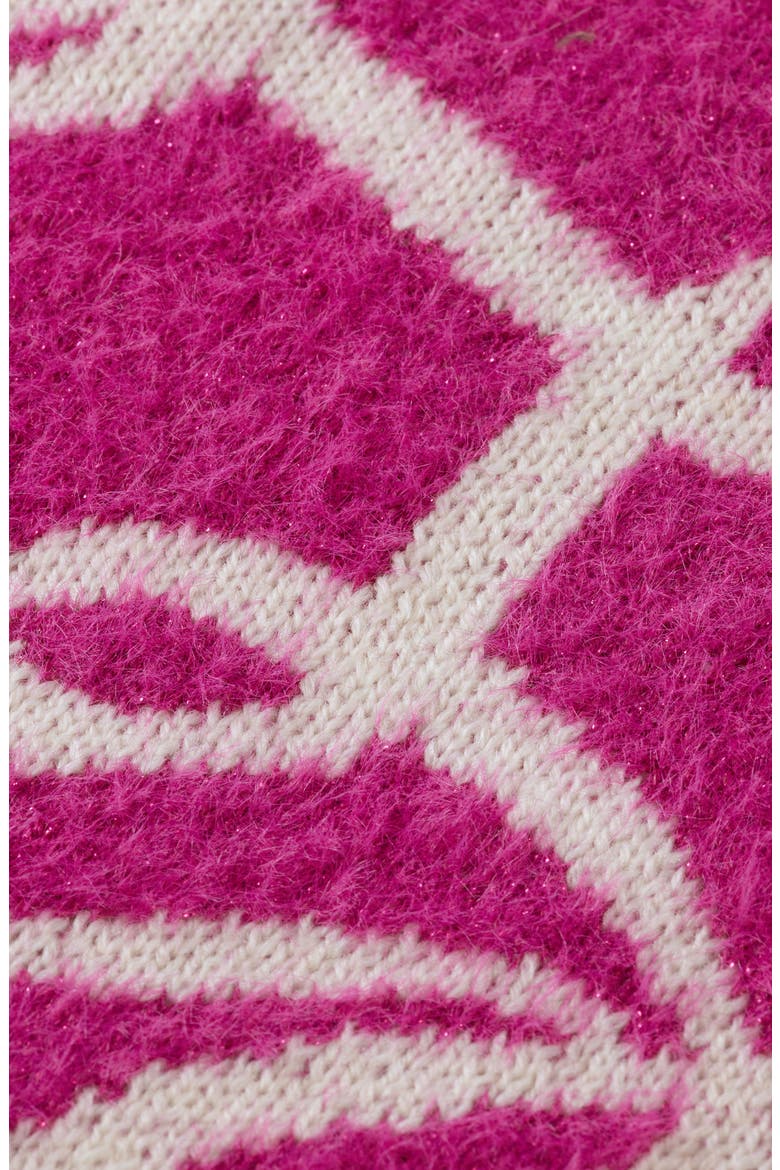 Kids' Jacquard Sweater, Alternate, color, FUCHSIA RED