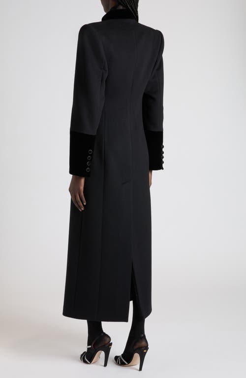 Valentino Compact Drape Virgin Wool & Cashmere Coat In Black