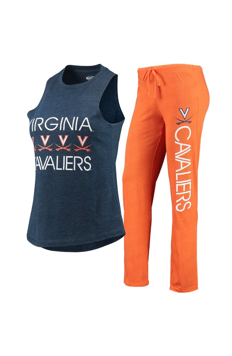 CONCEPTS SPORT Women's Concepts Sport Orange/Navy Virginia Cavaliers Tank Top & Pants Sleep Set, Main, color,