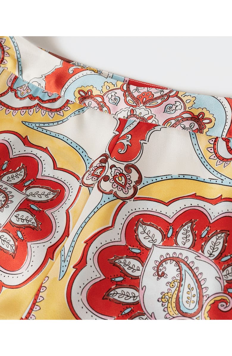 MANGO Baroque Print Wide Leg Pants, Alternate, color, 