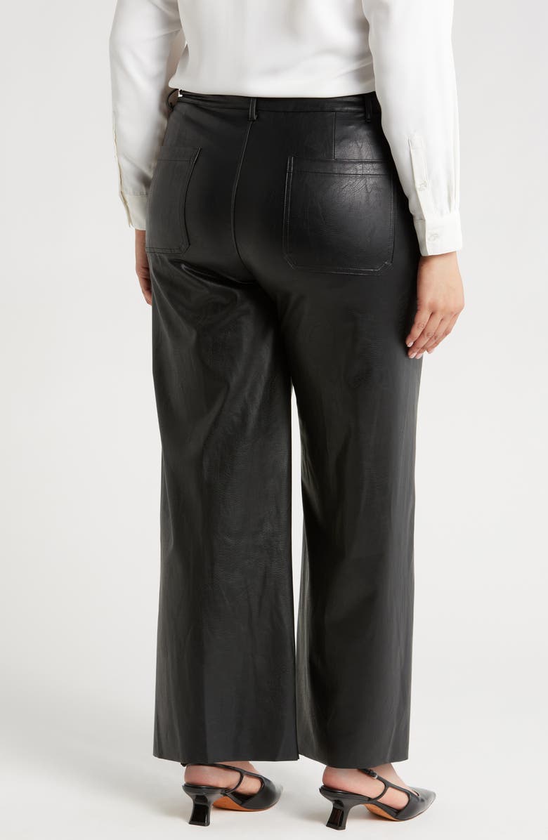Lysse 'Lyssentials High Waist Faux Leather Wide Leg Pants, Alternate, color, Kohl Black