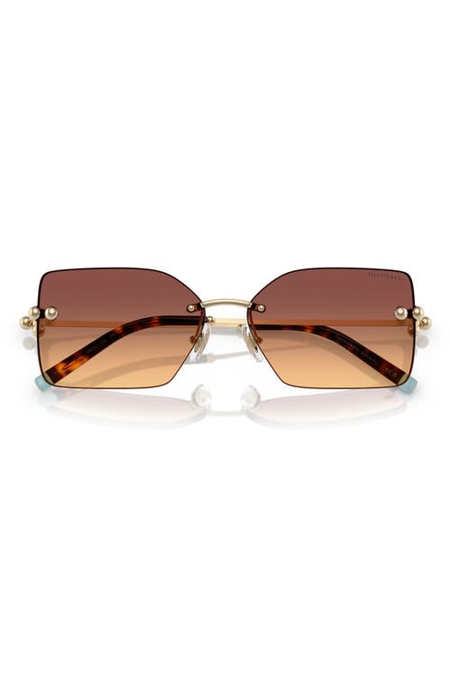 Tiffany & Co . 59mm Gradient Rectangular Sunglasses In Violet