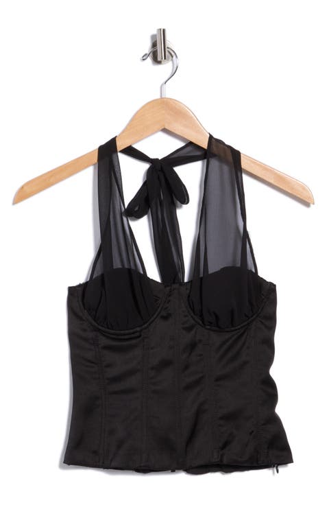 Ashley Mesh Strap Halter Top