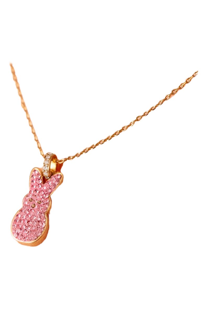 Alex and Ani Peeps<sup>®</sup> Pave Pink Bunny Pendant Necklace, Alternate, color, Pink