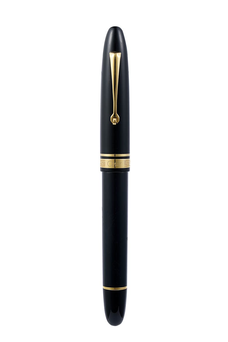Ogiva Nera with Gold Trim Fountain Pen, Main, color, Black Fine