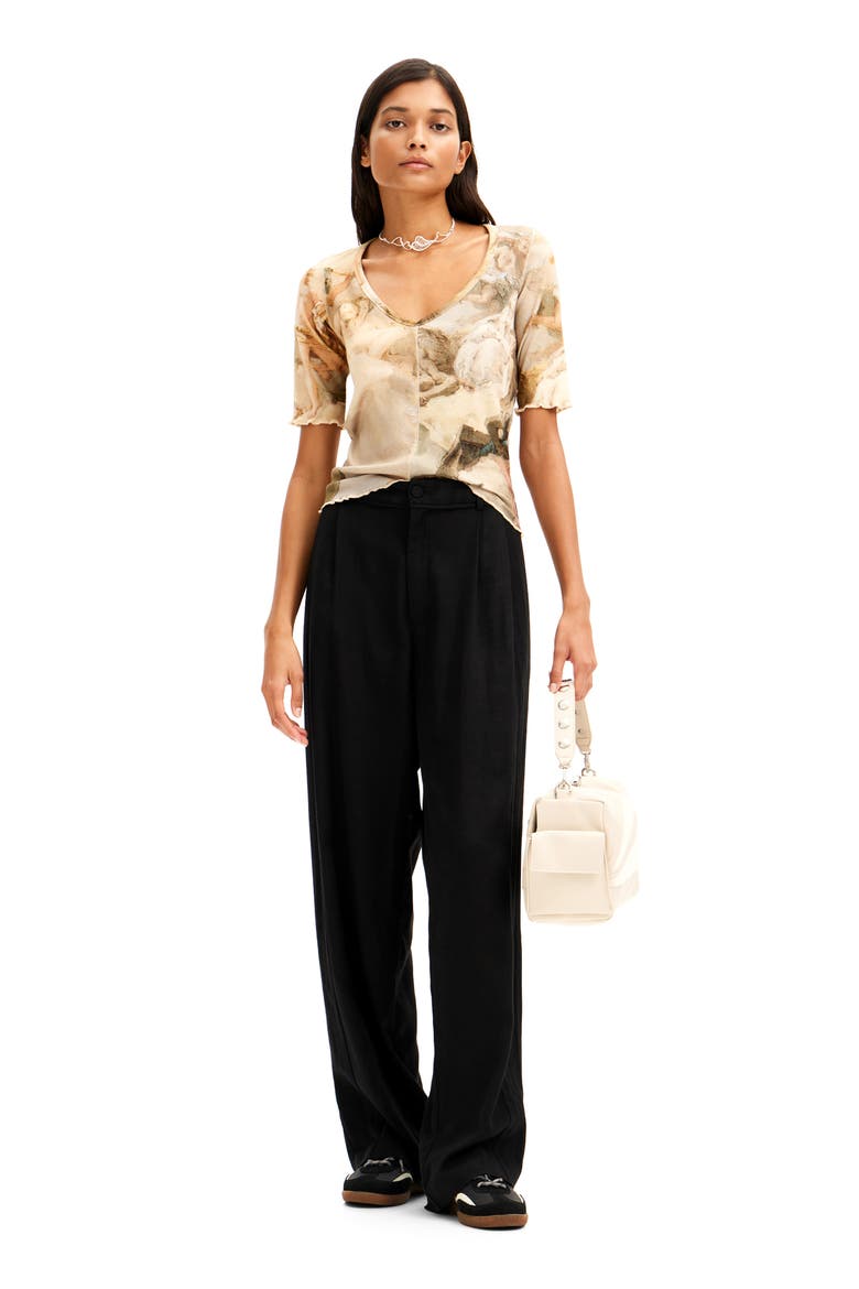 TS Art Rib Top, Alternate, color, BROWN