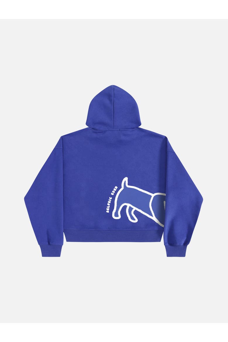 Boxy Dachshund Graphic Hoodie, Alternate, color, Blue