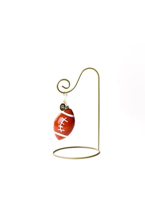 Football Glass Shaped Ornament with Gold Stand
