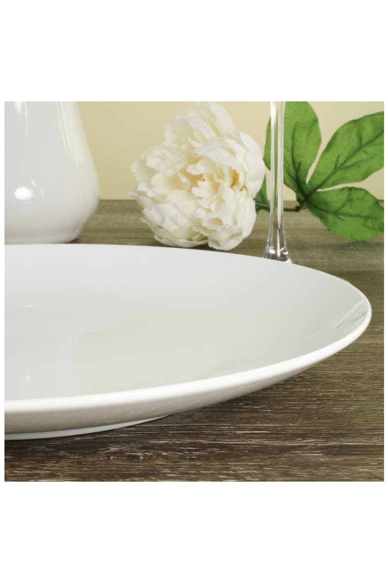 Set of 4 Coupe Dinner Plates, Alternate, color, WHITE
