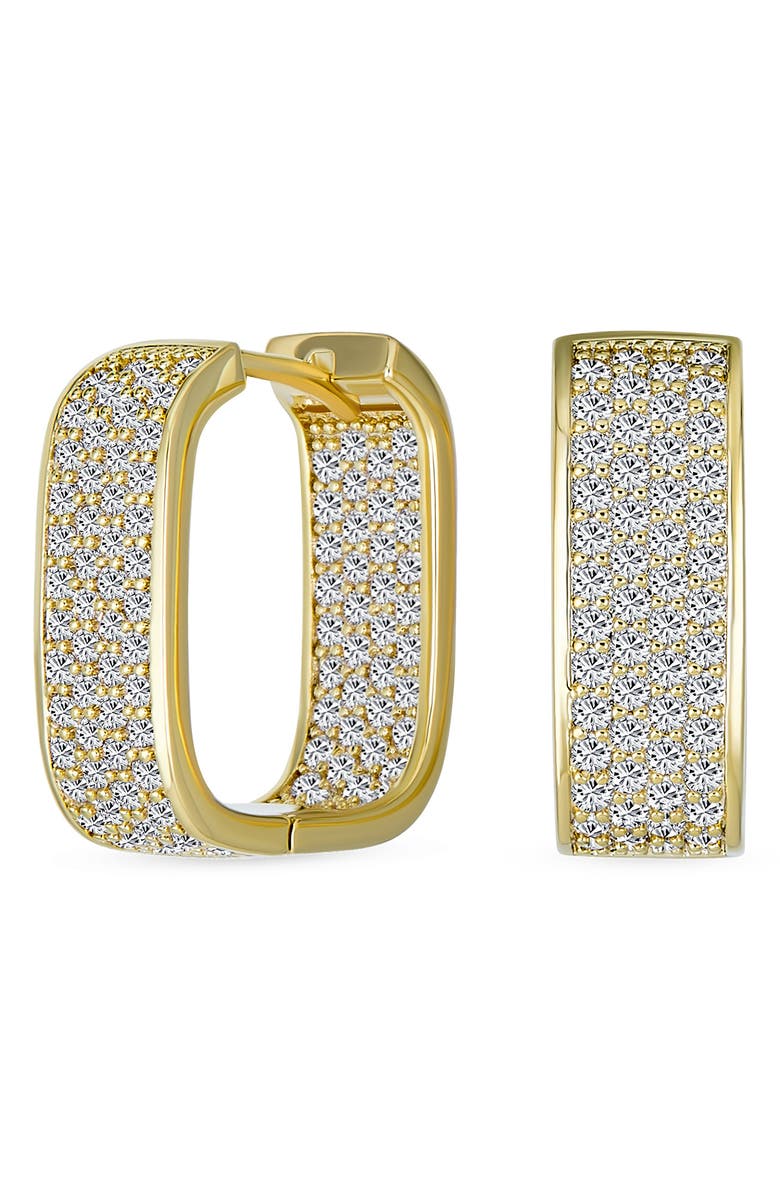 BLING JEWELRY Bridal Pavé CZ Huggie Hoop Earrings, Alternate, color, Gold Alternative