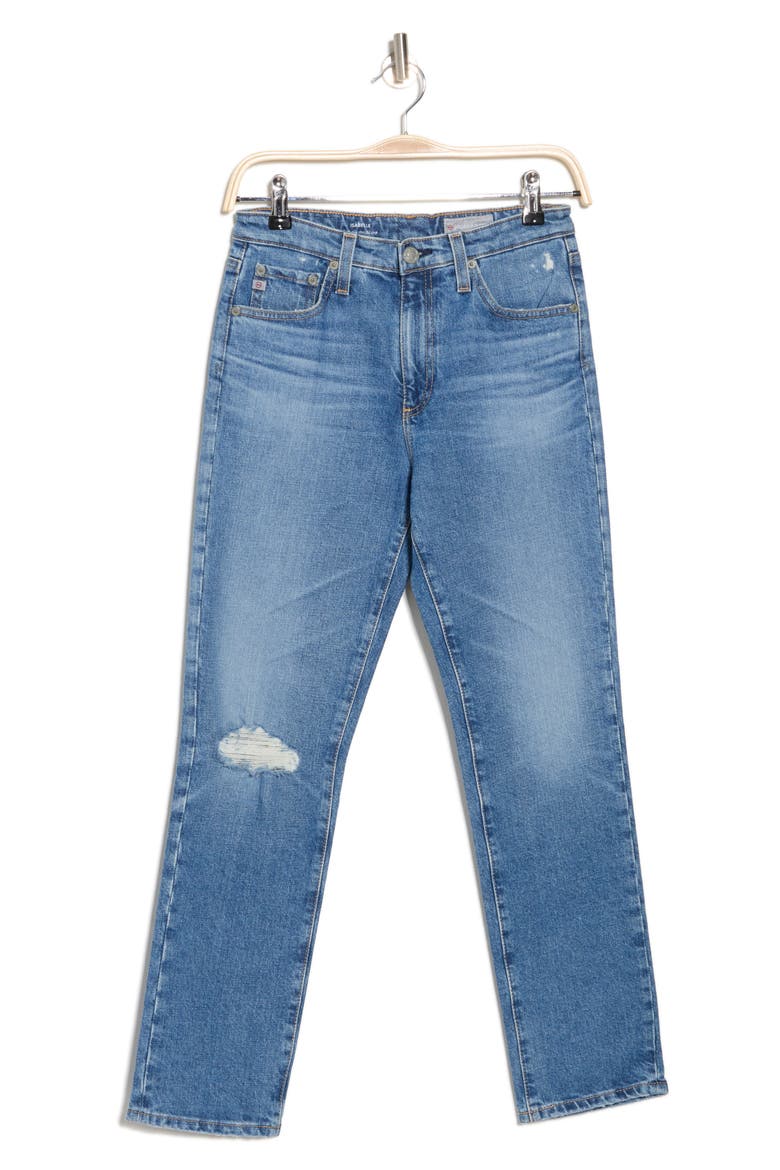 Isabelle High Waist Ankle Straight Leg Jeans, Alternate, color, 18 YEARS POPLAR