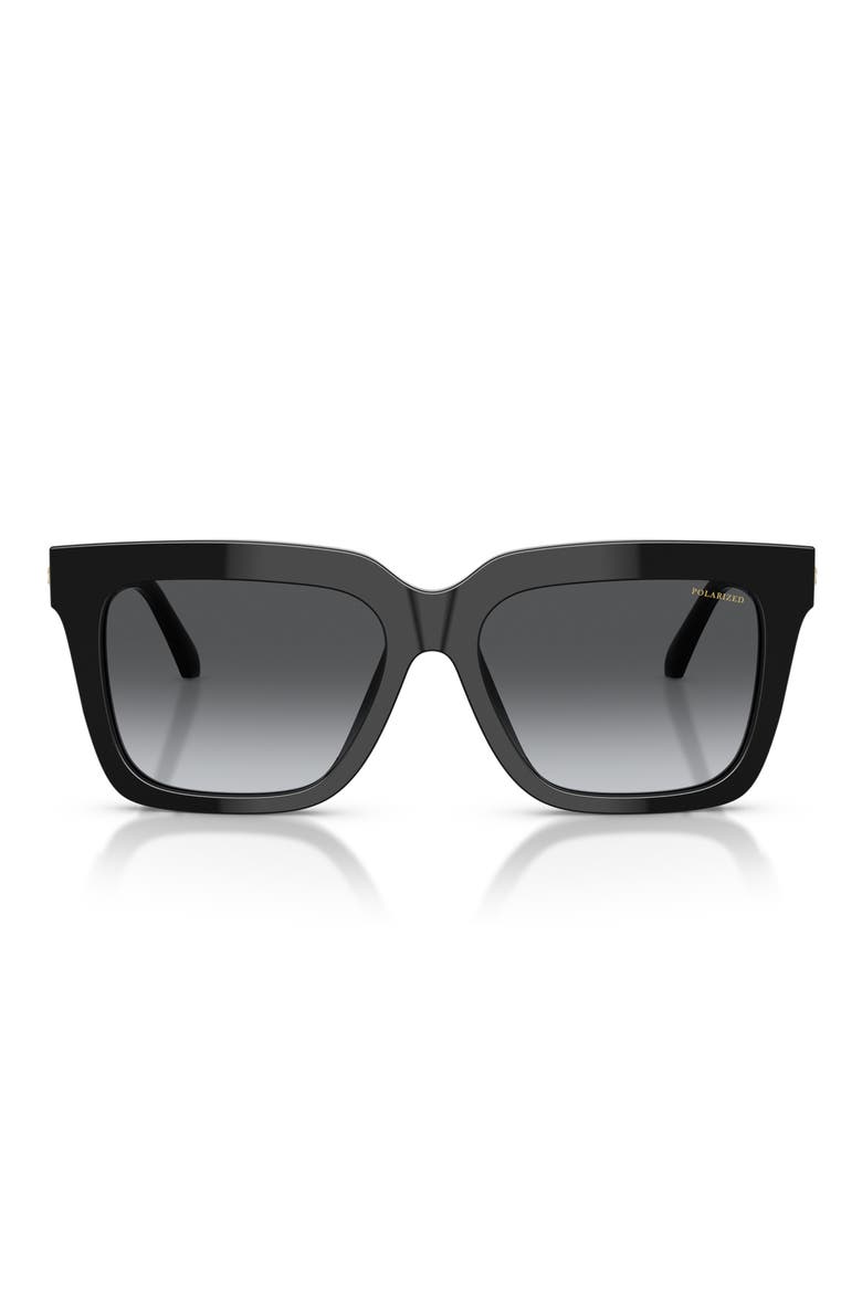 Medusa 55mm Polarized Square Sunglasses, Main, color, BLACK / GREY GRADIENT POLAR