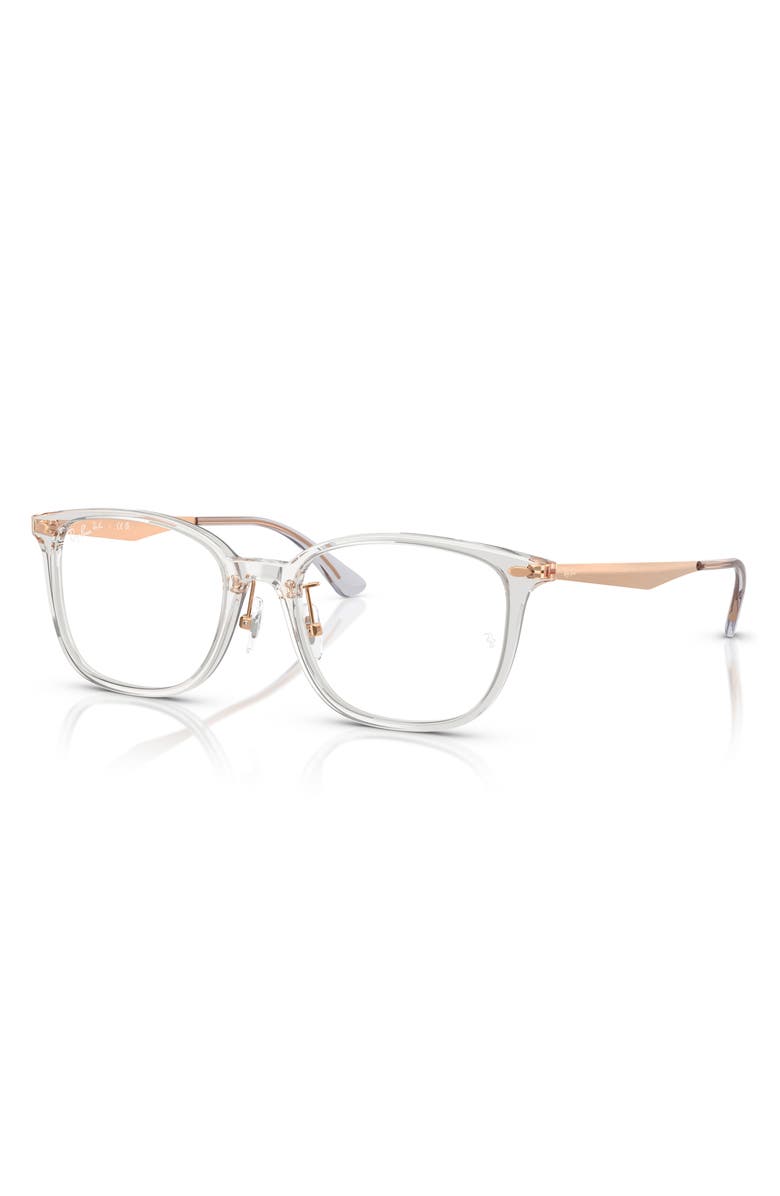 Ray-Ban Pillow 54mm Square Optical Glasses, Alternate, color, Transparent Grey