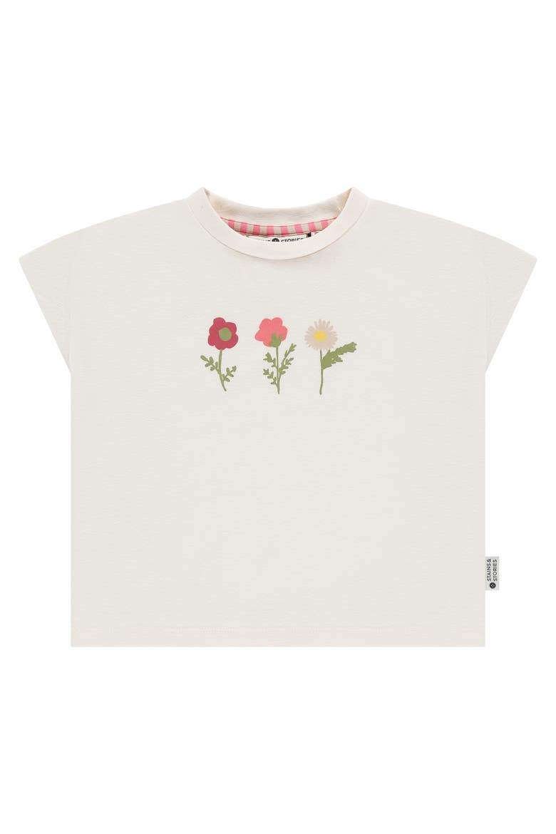Flower Print Boxy T-Shirt, Main, color, Ivory