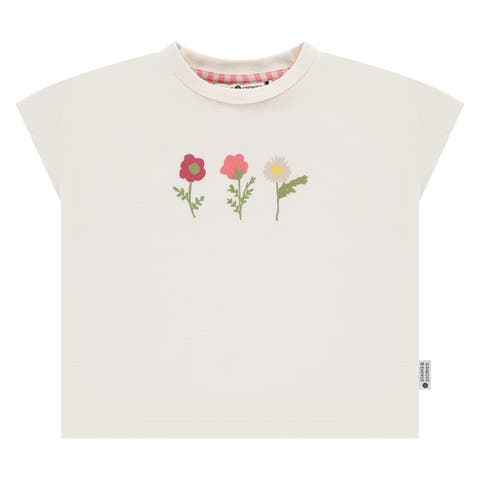 Flower Print Boxy T-Shirt (Toddler, Little Kid & Big Kid)