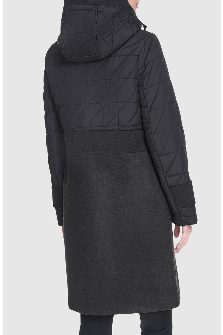 Synclaire Quilted Coat, Alternate, color, BLACK