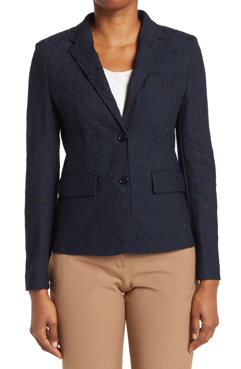 BOSS HUGO BOSS Jasice Lace Two Button Notch Lapel Blazer, Alternate, color,