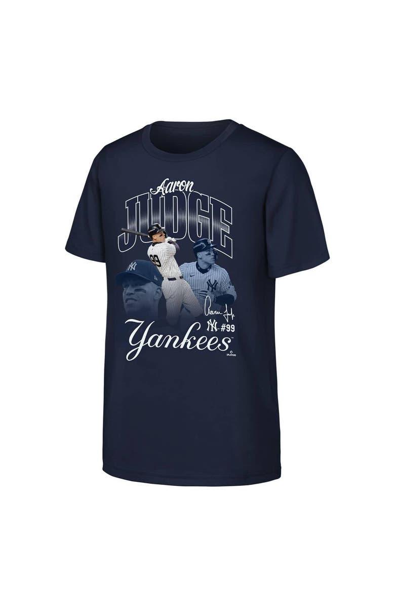 Outerstuff Youth Outerstuff Aaron Judge Navy New York Yankees Triple Player Graphic T-Shirt, Alternate, color, Navy