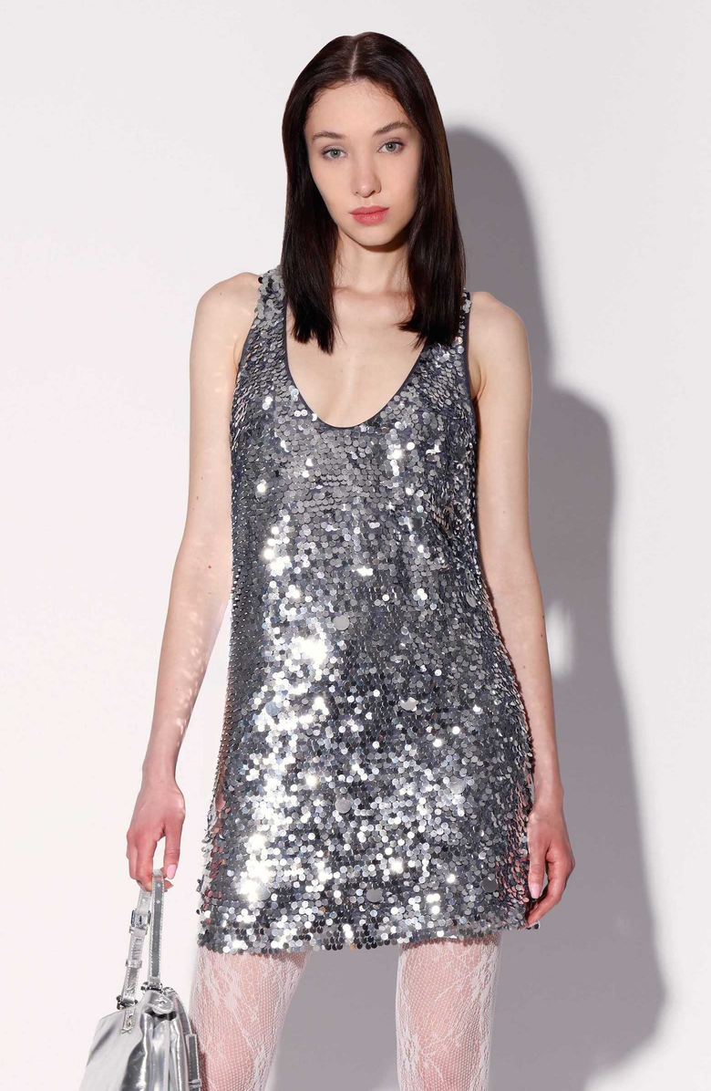 Walter Baker Sequin Dreamer Dress, Main, color, Silver Sequin
