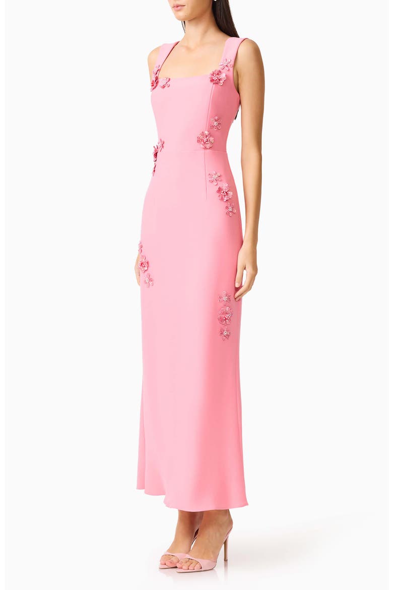 Hayley Beaded Floral Appliqué Sheath Gown, Alternate, color, PINK
