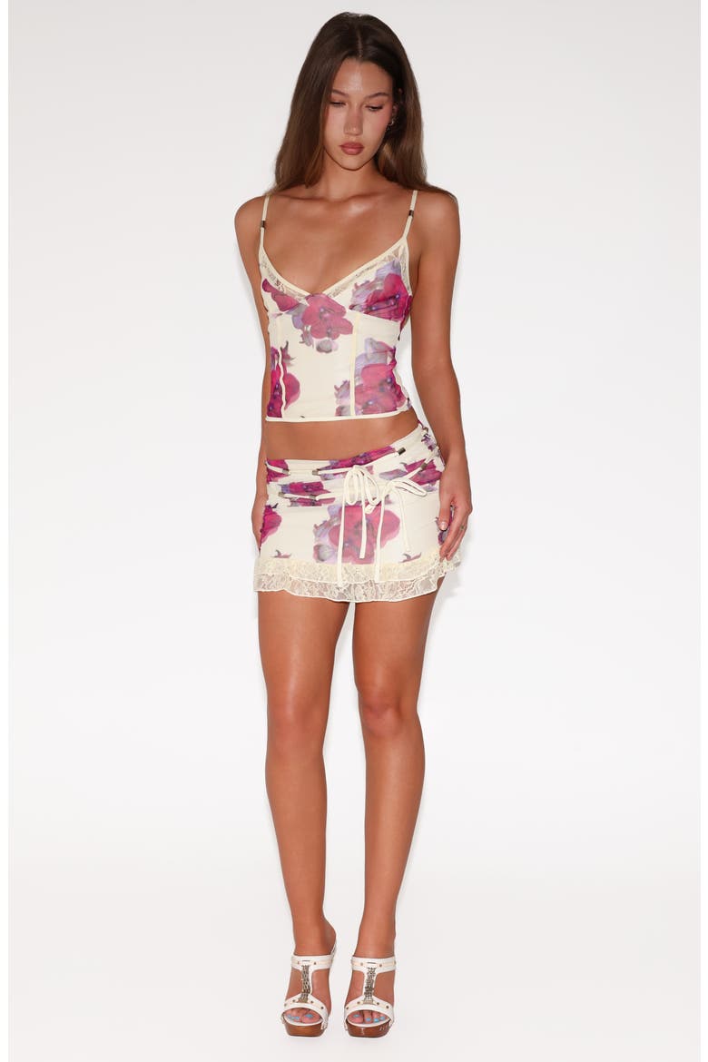 Liliah Panelled Floral Mesh Cami Top, Alternate, color, ORCHID HAZE