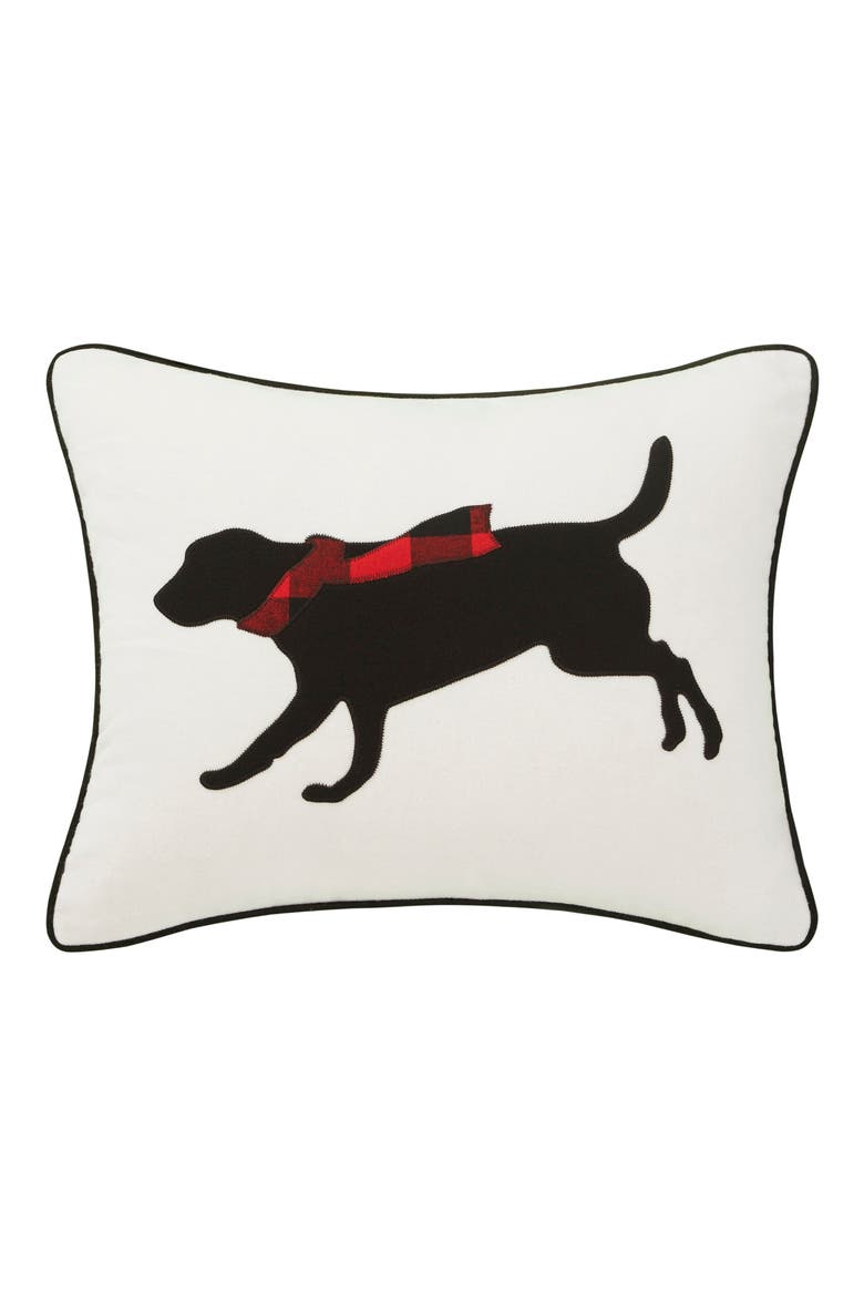 Winter Lab Reversible Accent Pillow, Main, color, DARK RED