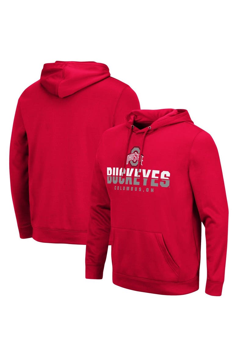 Men's Colosseum Scarlet Ohio State Buckeyes Lantern Pullover Hoodie, Main, color, Scarlet