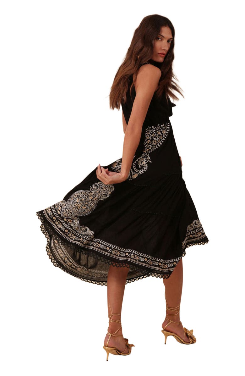 Hale Bob Amara Embroidered Midi Dress, Alternate, color, 