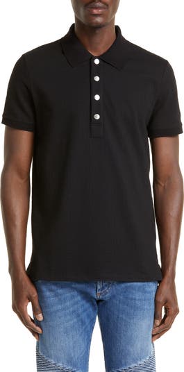 Monogram Jacquard Stretch Cotton Polo
