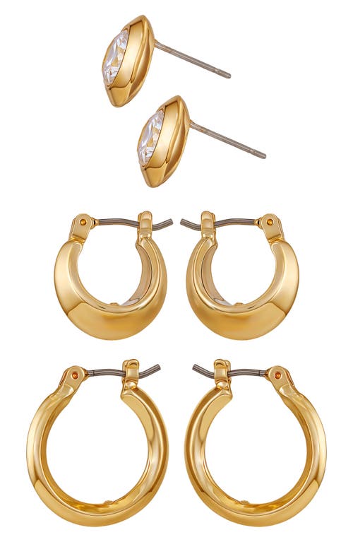 Vince Camuto Hoop And Stud Earring Set In Gold