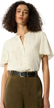 Whistles Floral Button Front Shirt